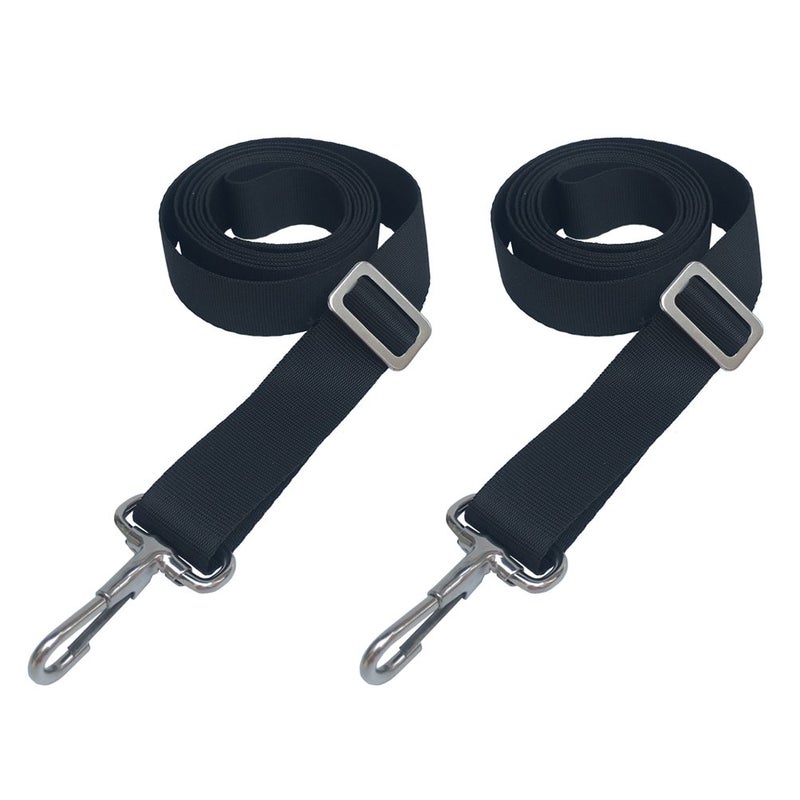 Vtete 2 PCS Adjustable Bimini Boat Top Straps with Loops and Single Snap Hook - 28"~60" Stainless Steel Boat Awning Hardware - Image 1